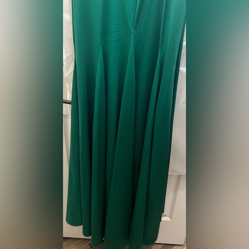 MAC DUGGAL CHARMEUSE RHINESTONE STRAP TRUMPET GOWN Sz 8 W/ Flaw - Picture 6 of 9